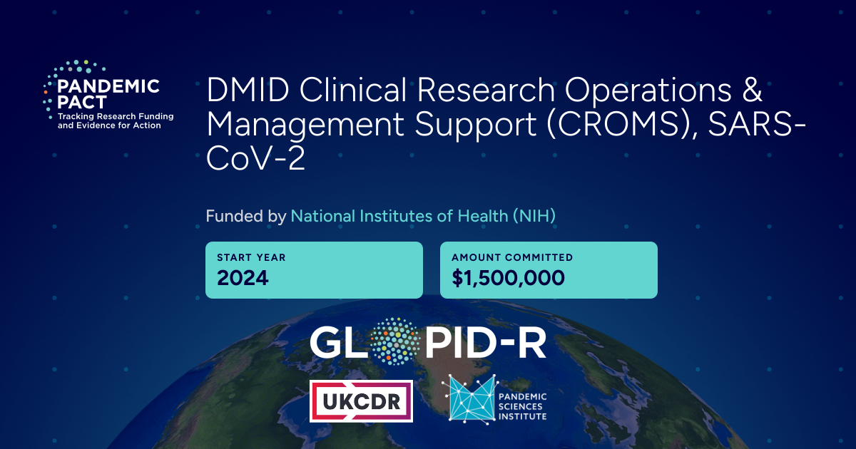 DMID Clinical Research Operations & Management Support (CROMS), SARS ...